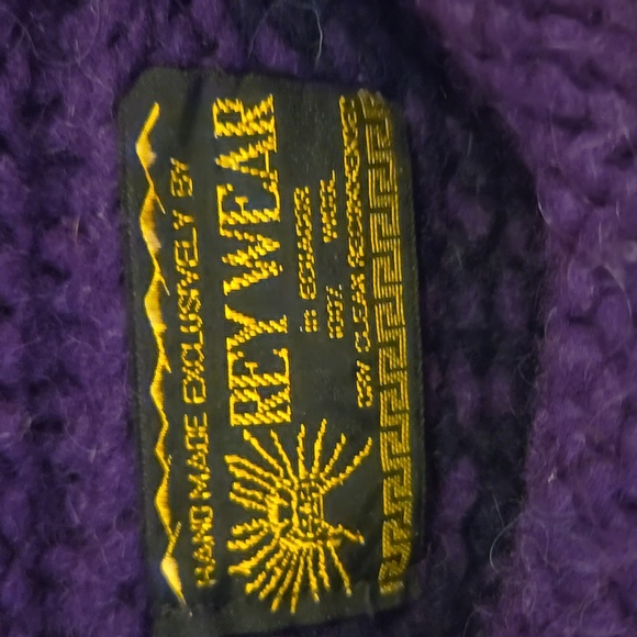 Cozy Purple and Gray Sweater 100% Wool Size M - Picture 3 of 4